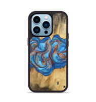 iPhone 14 Pro Wood Phone Case - Barry (Teal & Gold, 746094)