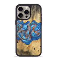 iPhone 15 Pro Max Wood Phone Case - Barry (Teal & Gold, 746094)