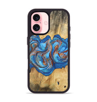 iPhone 16 Wood Phone Case - Barry (Teal & Gold, 746094)