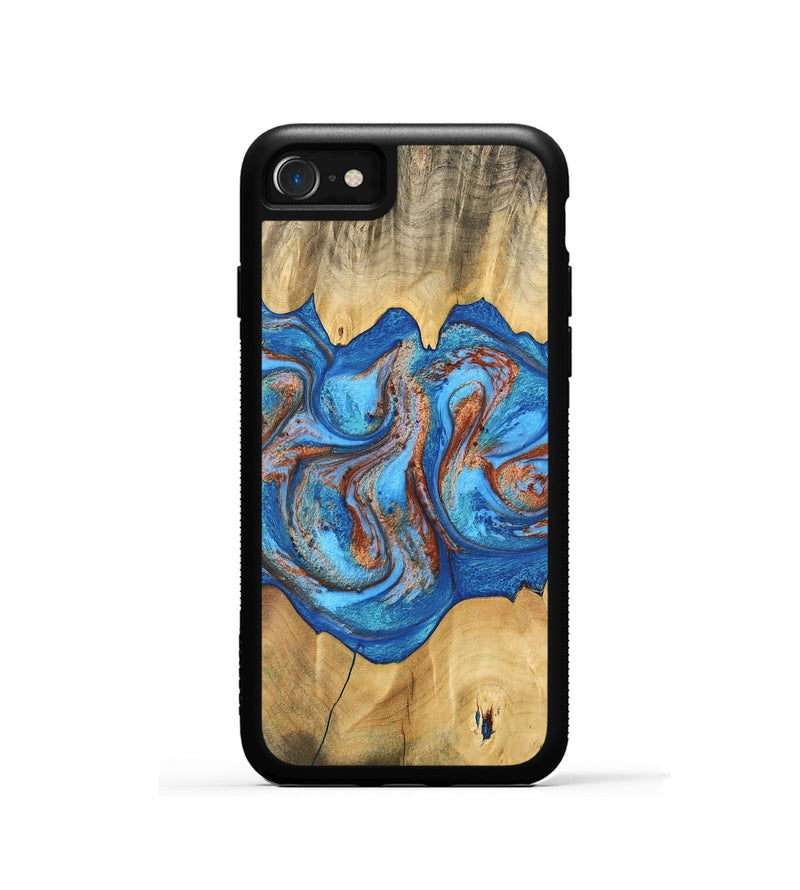 iPhone SE Wood Phone Case - Barry (Teal & Gold, 746094)