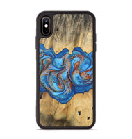 iPhone Xs Max Wood Phone Case - Barry (Teal & Gold, 746094)