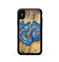 iPhone Xs Wood Phone Case - Barry (Teal & Gold, 746094)