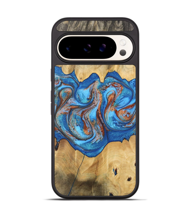 Pixel 9 Wood Phone Case - Barry (Teal & Gold, 746094)