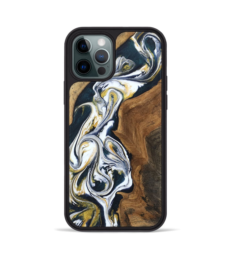 iPhone 12 Pro Wood Phone Case - Lona (Black & White, 746096)