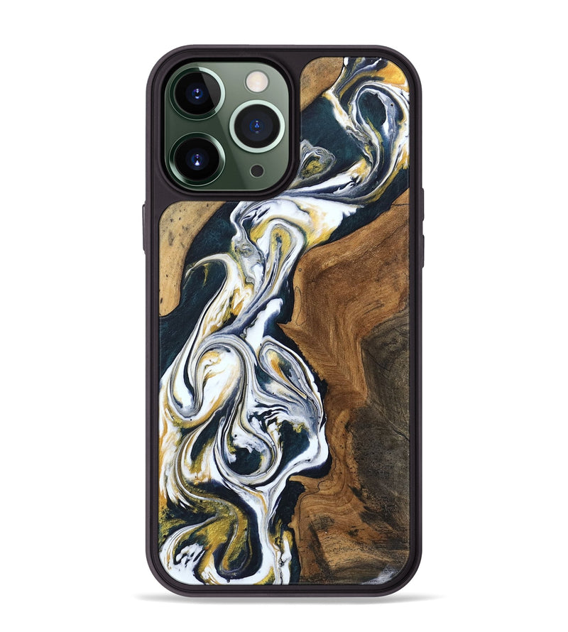 iPhone 13 Pro Max Wood Phone Case - Lona (Black & White, 746096)