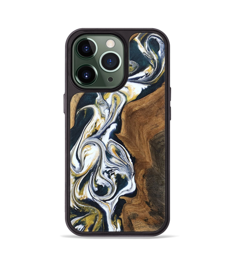 iPhone 13 Pro Wood Phone Case - Lona (Black & White, 746096)