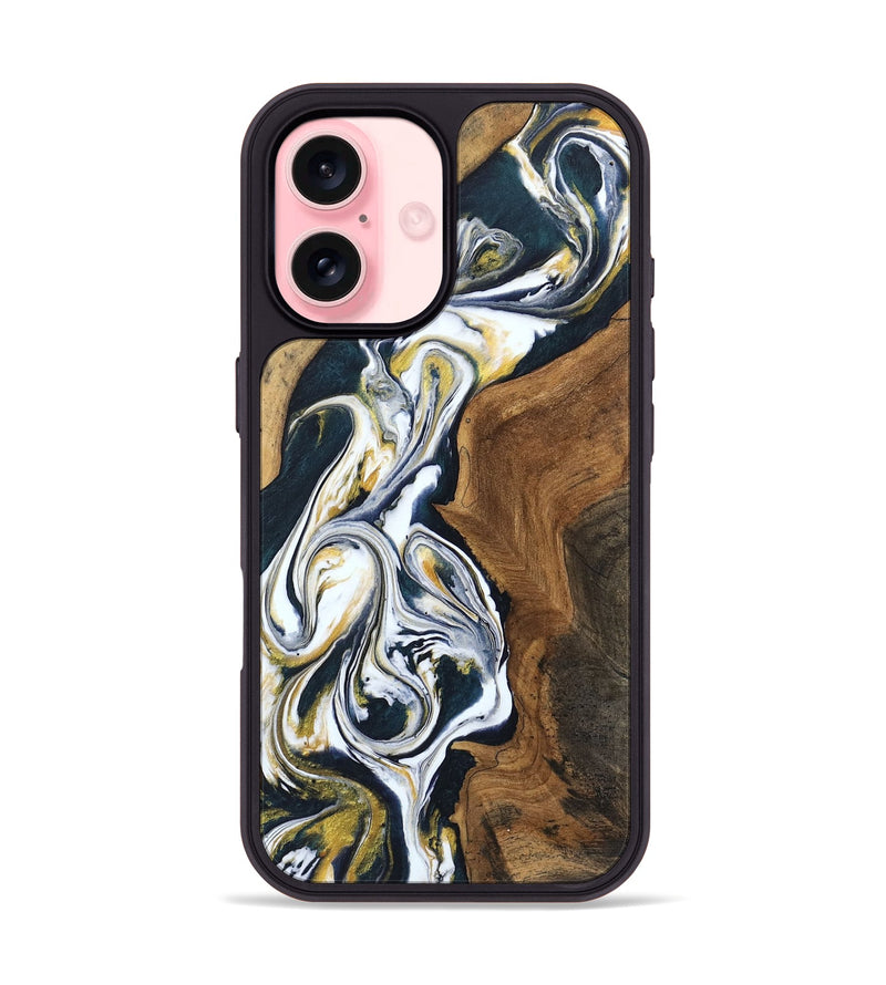 iPhone 16 Wood Phone Case - Lona (Black & White, 746096)