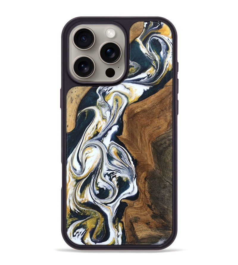 iPhone 16 Pro Max Wood Phone Case - Lona (Black & White, 746096)