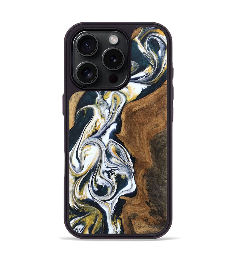 iPhone 16 Pro Wood Phone Case - Lona (Black & White, 746096)