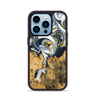 iPhone 14 Pro Wood Phone Case - Otis (Teal & Gold, 746097)