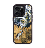 iPhone 15 Pro Wood Phone Case - Otis (Teal & Gold, 746097)