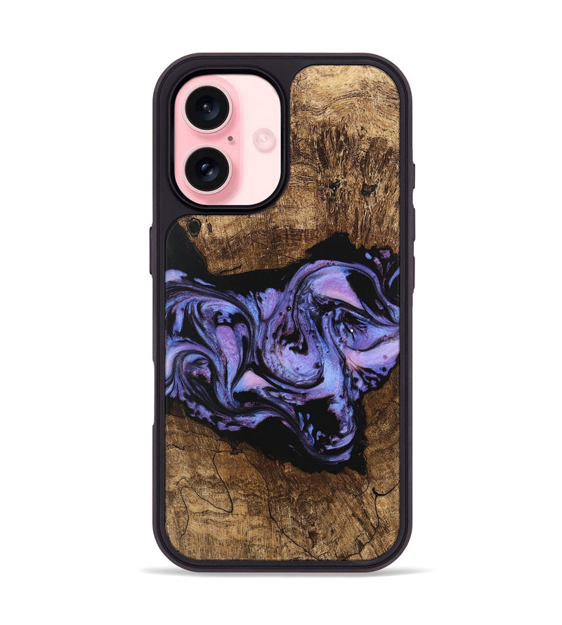 iPhone 16 Wood Phone Case - Ford (Purple, 746098)