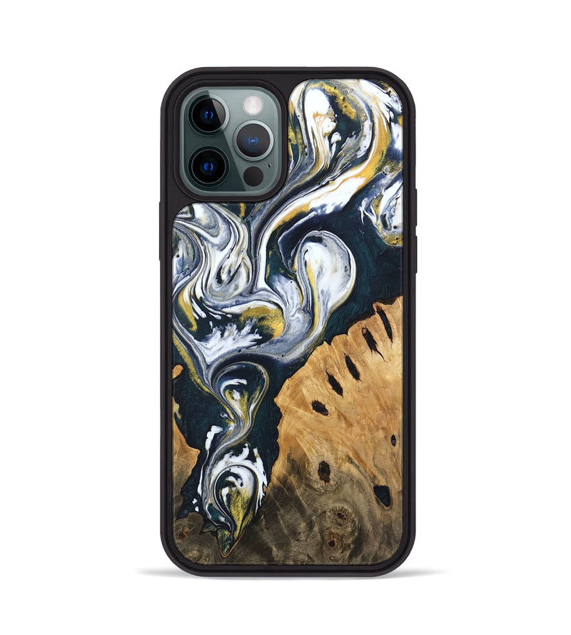 iPhone 12 Pro Wood Phone Case - Ethyl (Black & White, 746099)