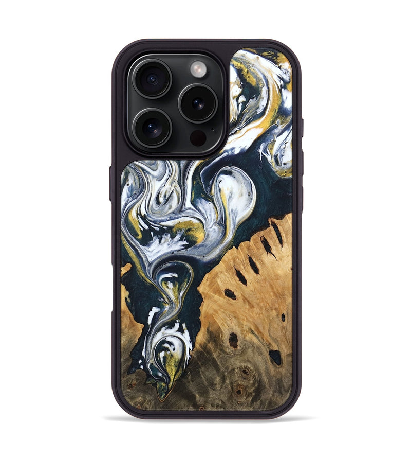 iPhone 16 Pro Wood Phone Case - Ethyl (Black & White, 746099)