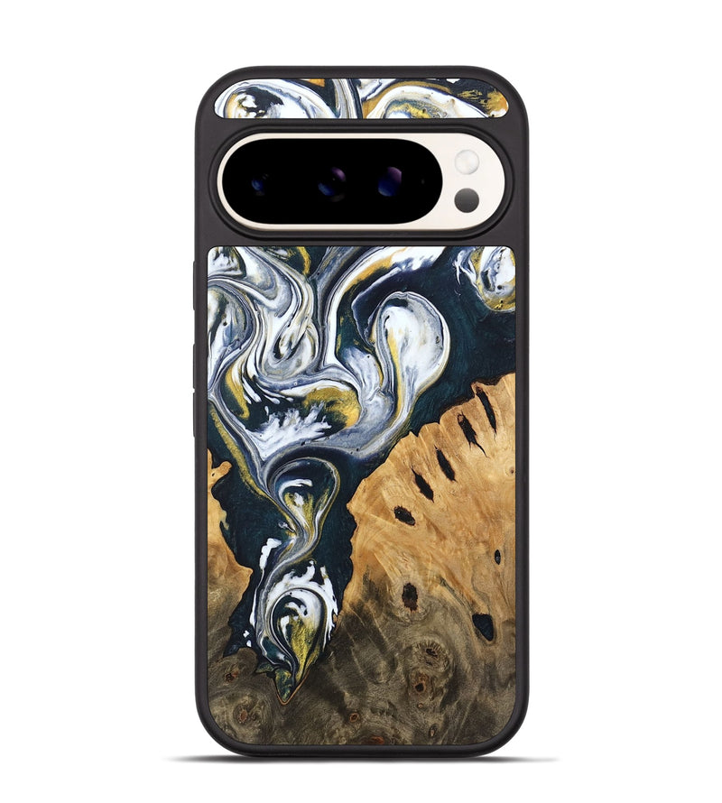 Pixel 9 Pro Wood Phone Case - Ethyl (Black & White, 746099)