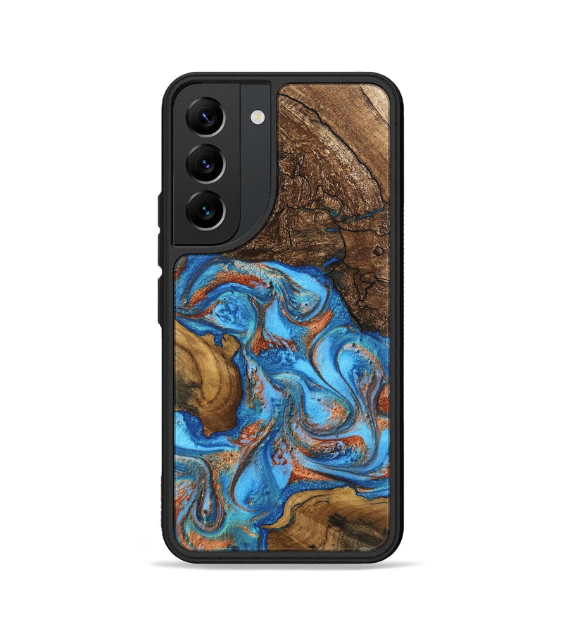 Galaxy S22 Wood Phone Case - Dorthy (Teal & Gold, 746100)