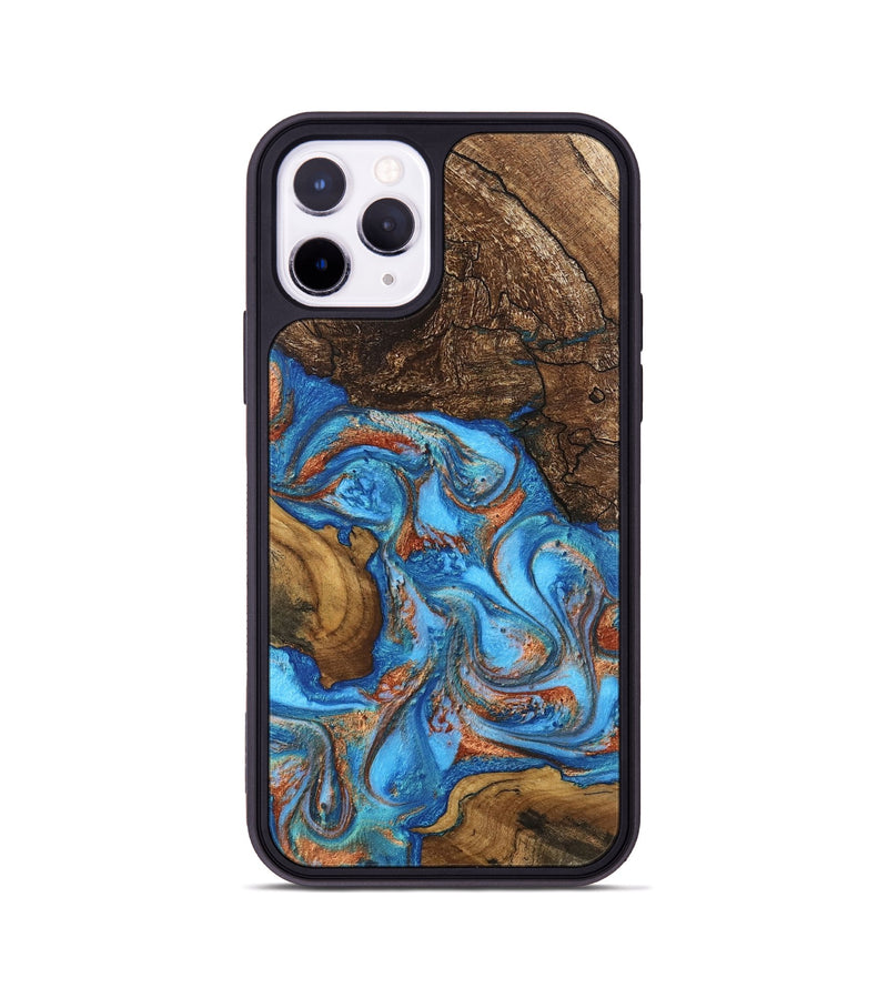 iPhone 11 Pro Wood Phone Case - Dorthy (Teal & Gold, 746100)