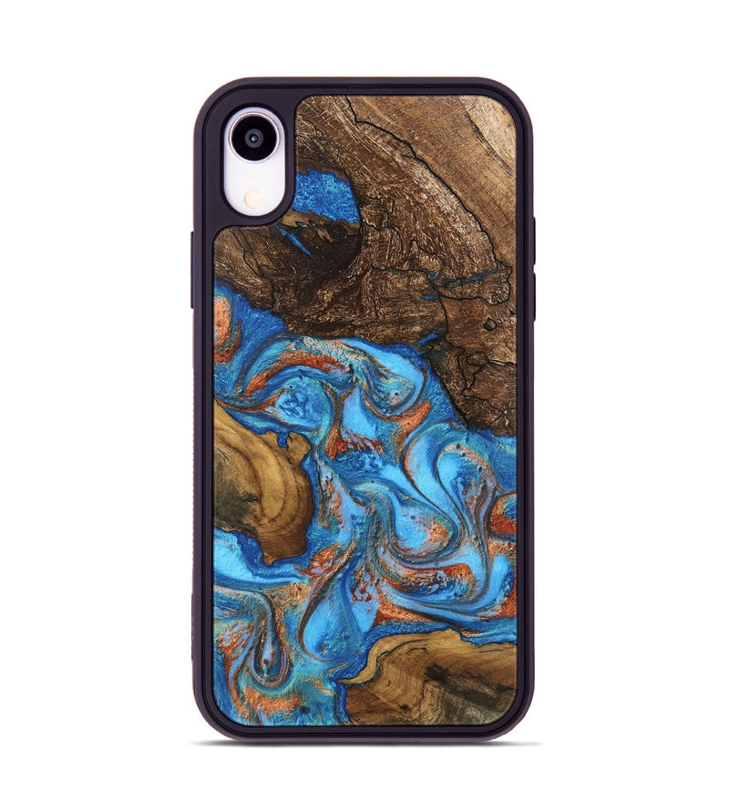 iPhone Xr Wood Phone Case - Dorthy (Teal & Gold, 746100)