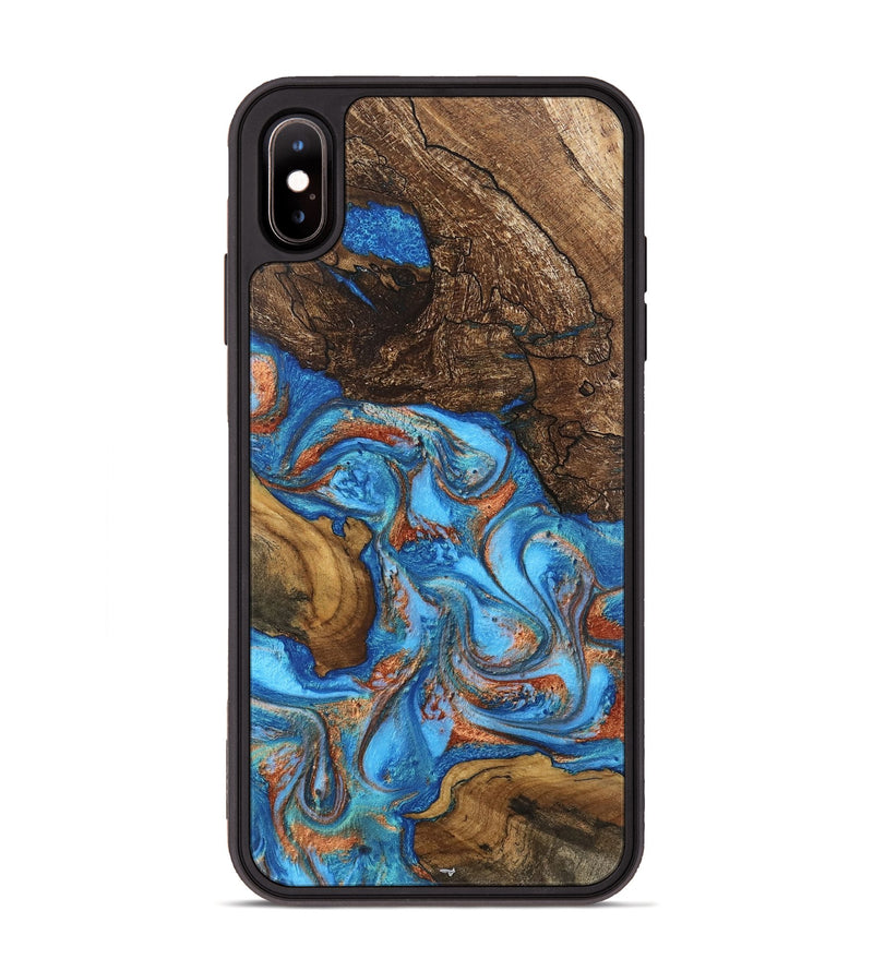 iPhone Xs Max Wood Phone Case - Dorthy (Teal & Gold, 746100)