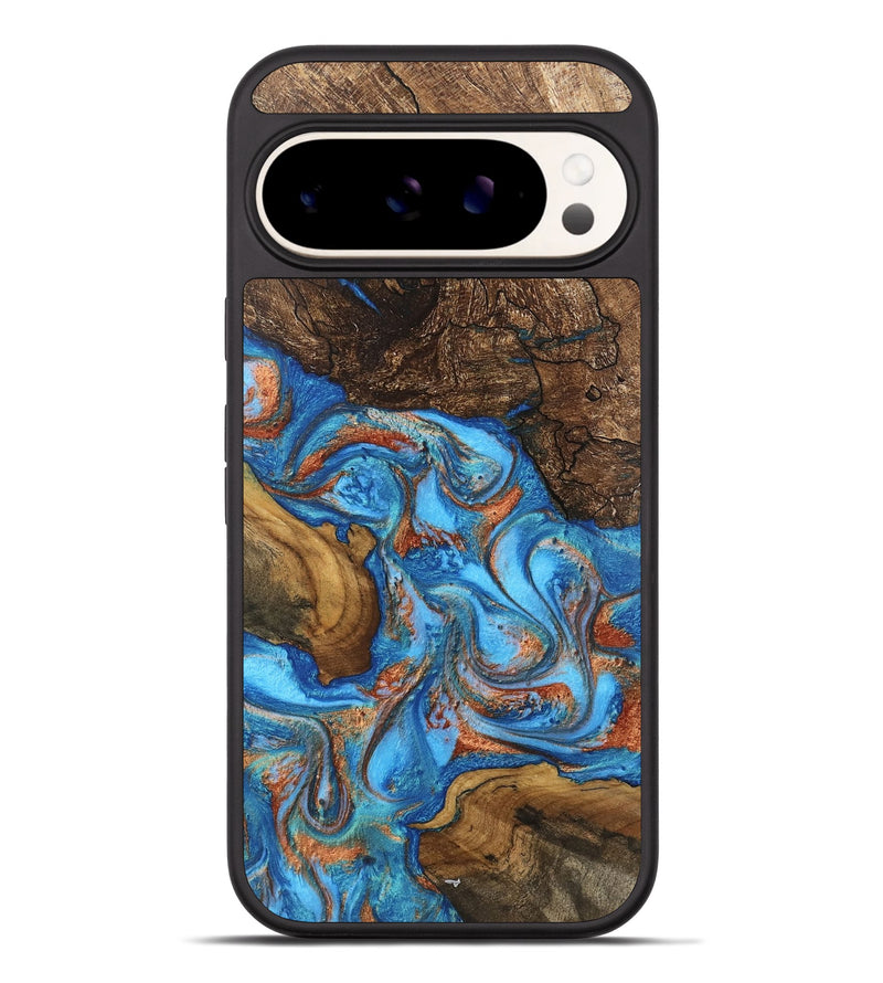 Pixel 9 Pro XL Wood Phone Case - Dorthy (Teal & Gold, 746100)