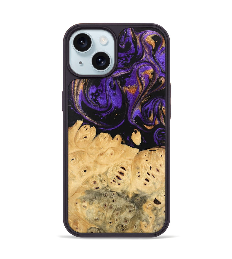 iPhone 15 Wood Phone Case - Marjory (Purple, 746103)