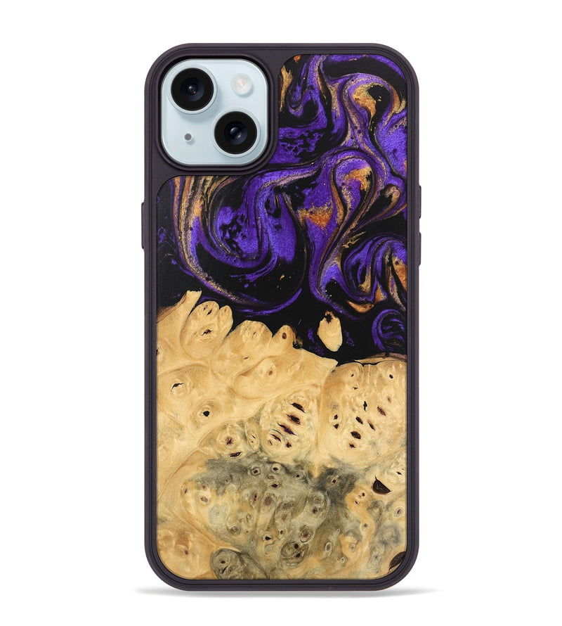 iPhone 15 Plus Wood Phone Case - Marjory (Purple, 746103)