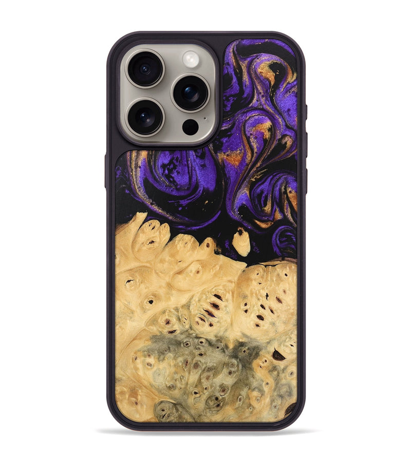 iPhone 15 Pro Max Wood Phone Case - Marjory (Purple, 746103)