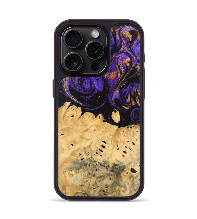 iPhone 15 Pro Wood Phone Case - Marjory (Purple, 746103)