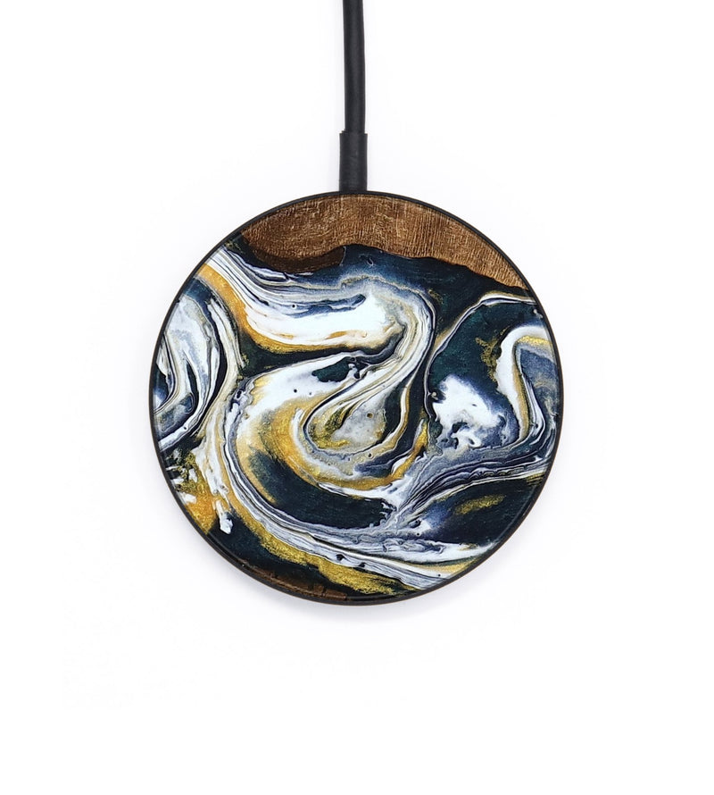 Circle Wood Wireless Charger - Mariyah (Teal & Gold, 746104)