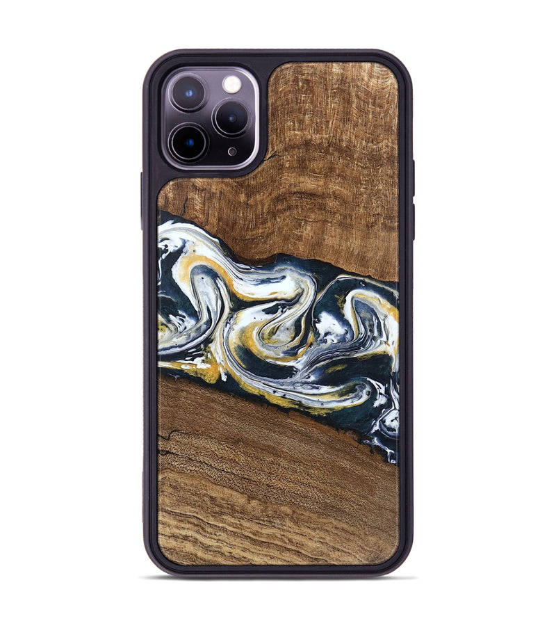 iPhone 11 Pro Max Wood Phone Case - Mariyah (Teal & Gold, 746104)