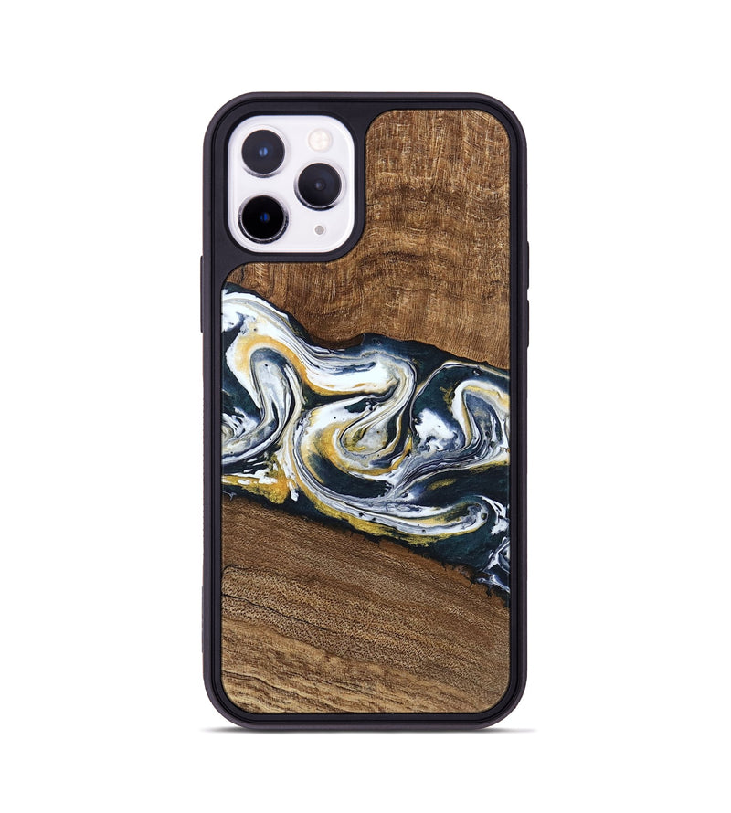 iPhone 11 Pro Wood Phone Case - Mariyah (Teal & Gold, 746104)