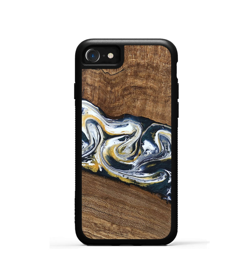 iPhone SE Wood Phone Case - Mariyah (Teal & Gold, 746104)