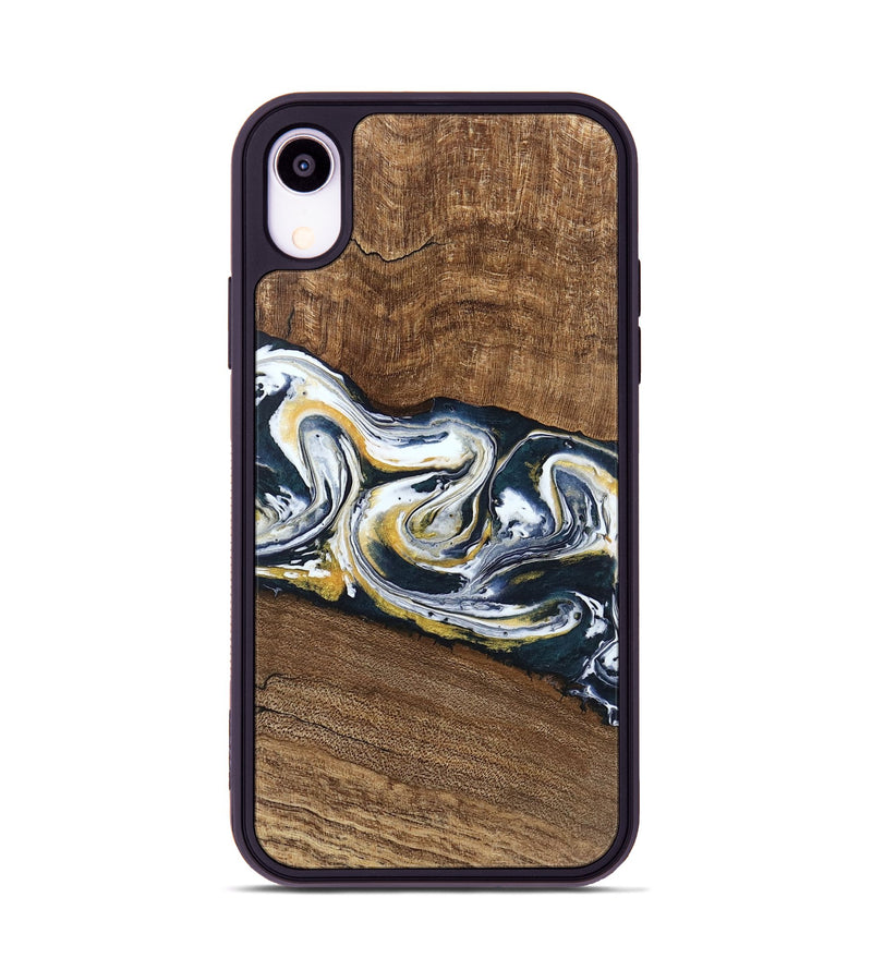 iPhone Xr Wood Phone Case - Mariyah (Teal & Gold, 746104)