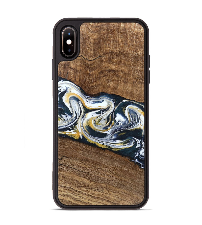 iPhone Xs Max Wood Phone Case - Mariyah (Teal & Gold, 746104)