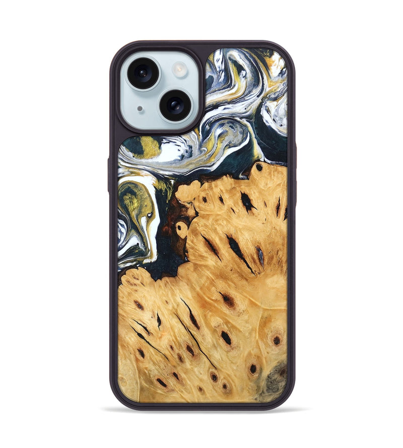 iPhone 15 Wood Phone Case - Johnson (Black & White, 746105)