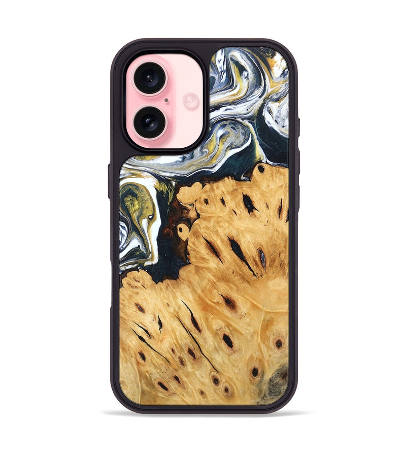 iPhone 16 Wood Phone Case - Johnson (Black & White, 746105)