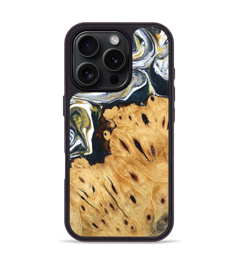 iPhone 16 Pro Wood Phone Case - Johnson (Black & White, 746105)