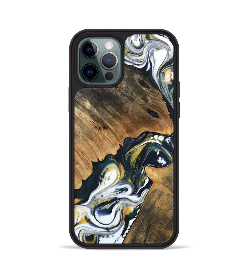 iPhone 12 Pro Wood Phone Case - Charlie (Black & White, 746106)