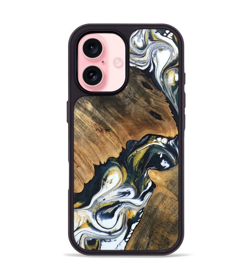 iPhone 16 Wood Phone Case - Charlie (Black & White, 746106)