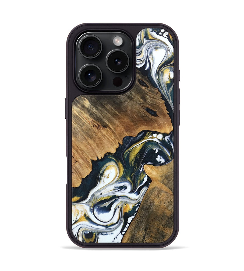 iPhone 16 Pro Wood Phone Case - Charlie (Black & White, 746106)