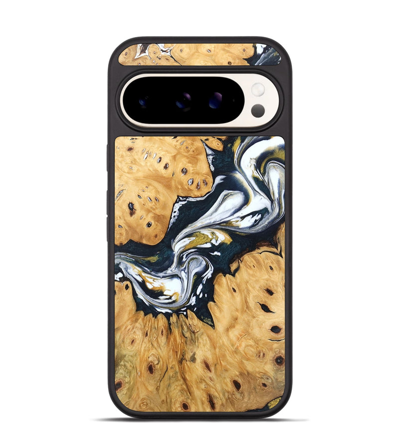 Pixel 9 Wood Phone Case - Icie (Teal & Gold, 746108)