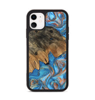 iPhone 11 Wood Phone Case - Daisy (Teal & Gold, 746109)