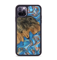 iPhone 11 Pro Max Wood Phone Case - Daisy (Teal & Gold, 746109)