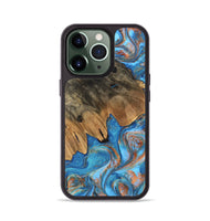 iPhone 13 Pro Wood Phone Case - Daisy (Teal & Gold, 746109)