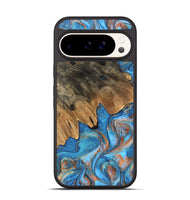 Pixel 9 Pro Wood Phone Case - Daisy (Teal & Gold, 746109)