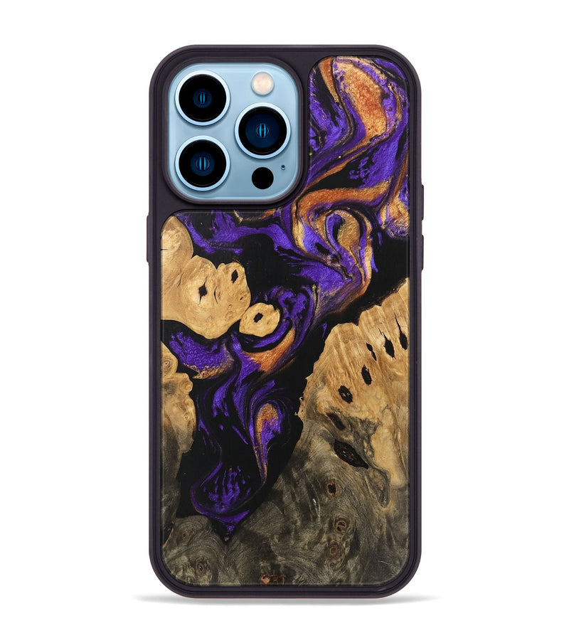 iPhone 14 Pro Max Wood Phone Case - Cillian (Purple, 746110)