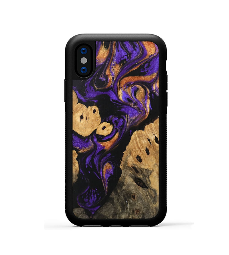 iPhone Xs Wood Phone Case - Cillian (Purple, 746110)