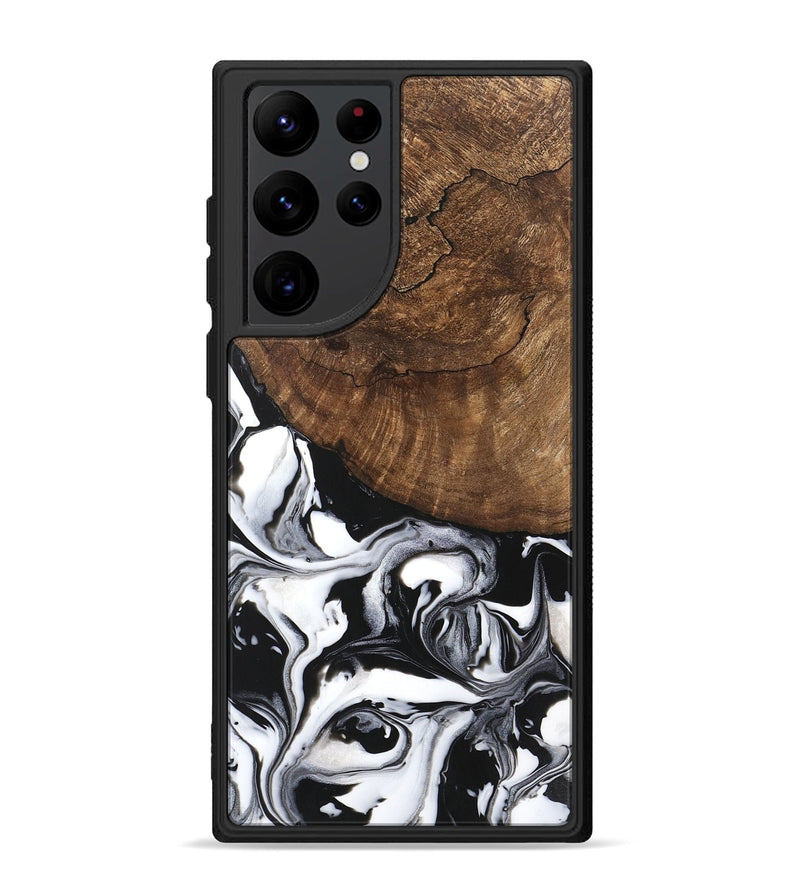 Galaxy S22 Ultra Wood Phone Case - Jeri (Black & White, 746111)