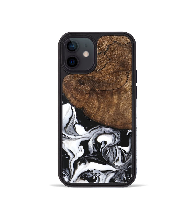 iPhone 12 mini Wood Phone Case - Jeri (Black & White, 746111)