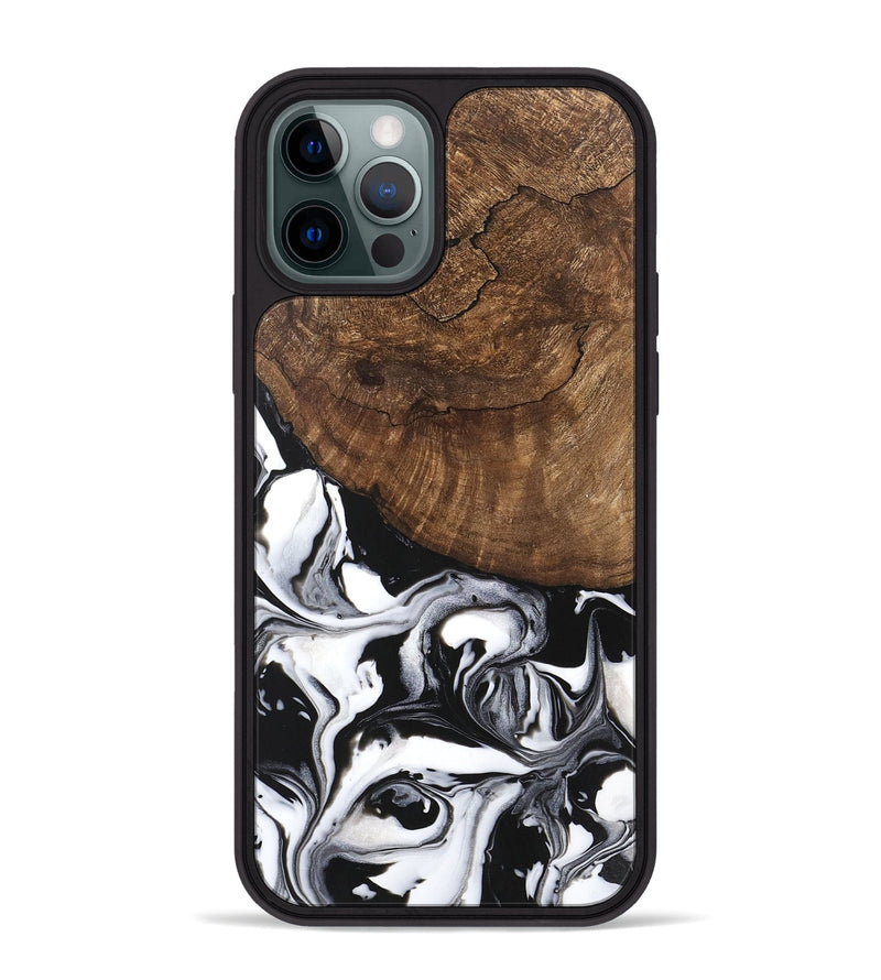 iPhone 12 Pro Max Wood Phone Case - Jeri (Black & White, 746111)